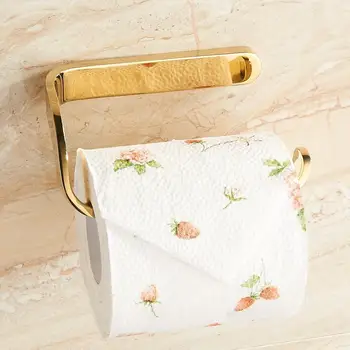 Gold Tualetinio Popieriaus Laikiklį, vonios kambarys, tualetas ritininio popieriaus laikiklis Vonios Reikmenys, paprastas dizainas, viena vertus, ašara