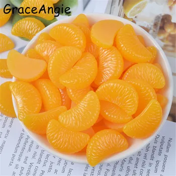 GraceAngie 20pcs Imitacija Vaisių Orange disc Dervos Priedai Mielas Pakabukai Dekoruoti Ornamentas 