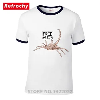 Grafinis Atvėsti Svetimų Skorpionas Elgetauti Free Hugs Marškinėliai Vyrams Siaubo Robotas Facehugger T-shirts Filmai Nuostabus Xenomorph Marškinėlius Camisetas