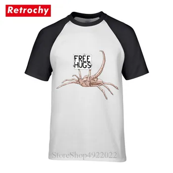 Grafinis Atvėsti Svetimų Skorpionas Elgetauti Free Hugs Marškinėliai Vyrams Siaubo Robotas Facehugger T-shirts Filmai Nuostabus Xenomorph Marškinėlius Camisetas