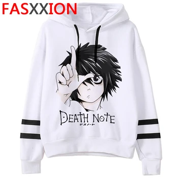 Grafinis Death Note Juokingas Animacinių Filmų Harajuku Unisex Negabaritinių Hoodies Mielas Anime Derlius Streetwear Palaidinukė Žiemos Bliuzono Vyras