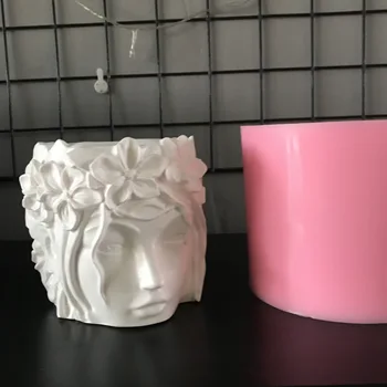Gražiausias 3D Mergina Vadovas Cemento Vaza Pelėsių 