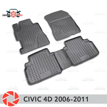Grindų kilimėliai Honda Civic 4D 2006-2011 kilimėlių ne slydimo poliuretano purvo apsaugos, vidaus reikalų automobilių optikos reikmenys
