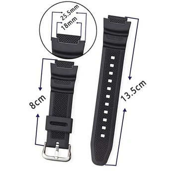 Gumos Dirželis Tinka-Casio AE-1000w SGW-400H / SGW-300H Silikono Watchband Pin Sagtis Dirželis Žiūrėti Riešo Apyrankę Juodos spalvos