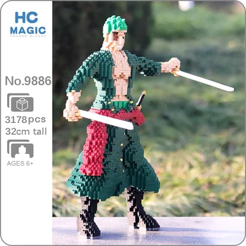 HC 9886 Anime One Piece Roronoa Zoro Piratų Herojus 3D Modelį 