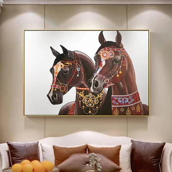 HD Tapyba, Modernus Rudas Arklys tapybos drobės Gyvūnų Dekoratyvinės Sienų paveiksl Gyvenimo Kambario, Miegamasis