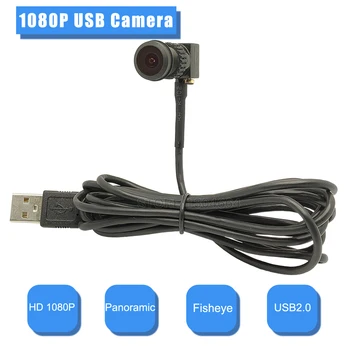 HD1080P Panoraminis fisheye Mini USB Kamera, micro 2.0 MP USB kameros Vaizdo Stebėjimo uv-C vaizdo kamera mini Windows pc kamera webcam