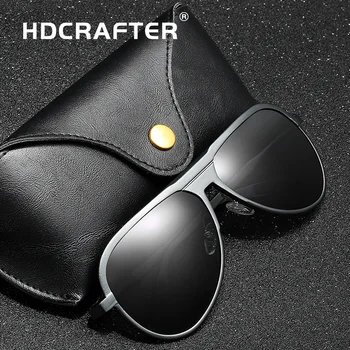HDCRAFTER Prekės ženklo Vyrai Aliuminio Magnio Akiniai nuo saulės HD Poliarizuota UV400 Veidrodis Vyrų Vairavimo Saulės Akiniai Vyrams Oculos de sol G9828