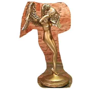 [HHT] Kūrybinės Little Angel Girl Skulptūra Namų Dekoro Priedai TV Kabineto Baldai Dervos Amatų Vestuvių Dovana