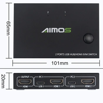 HOT-4K USB HDMI KVM Switch Box Vaizdo Ekranas USB Jungiklis Splitter 2 VNT Bendrinimo Klaviatūrą, Pelę, Spausdintuvą Prijungti ir Paly
