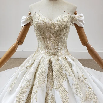 HTL1714 Blizga Brightl Crystal Satin Wedding Dress 