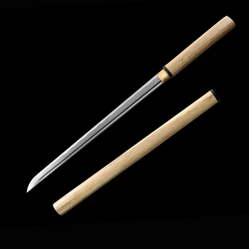 Handforged Japonijos Shirasaya Ninja Kardai Full Tang Ašmenys Nekilnojamojo Aštrus Pjovimo Natūralios Medinės-Katana/wakizashi /Tanto