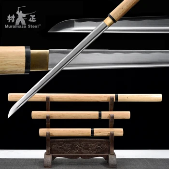 Handforged Japonijos Shirasaya Ninja Kardai Full Tang Ašmenys Nekilnojamojo Aštrus Pjovimo Natūralios Medinės-Katana/wakizashi /Tanto