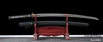 Handforged Sulankstyti Plieno Samurajus Kardas tikrą Japonų Katana Ryškumą Krašto Paruoštas Pjovimo-Juoda Kilimėlis Apvalkalas -41Inch