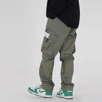 Harajuku Dažytos Streetwear Krovinių Pants Mens Raišteliu Pločio Kojų Atsitiktinis Kišeniniai Kelnės High Street Raišteliu Prarasti Sekti Kelnės