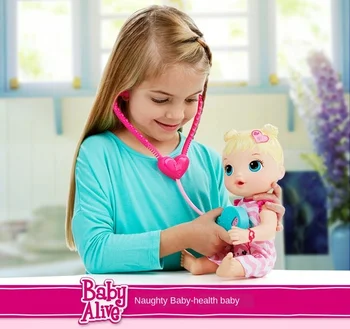 Hasbro Baby Alive Sveikas Gydytojas Kūdikių Stetoskopas Šviesūs Garbanoti Plaukai BLD Minkštas Realus Reborn Baby Švietimo Lėlės Žaislas Vaikams Amžius 3