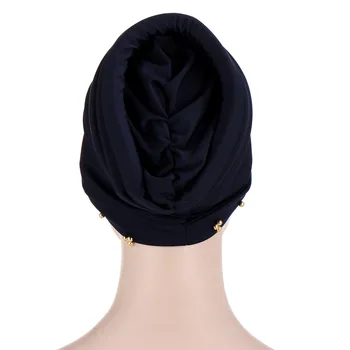 Helisopus Naujos Puošnios Musulmonų Chemo Bžūp Medvilnės Ruožas Turbaną Kaktos Kryžiaus Vidinis Hijabs Variklio Dangčio Arabų Apvyniokite Galvą Underscarf Kepurės