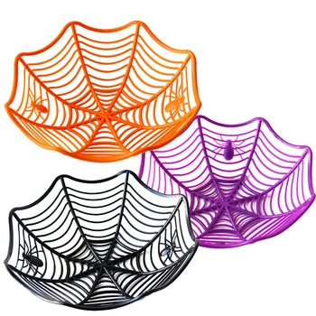 Helovinas Black Spider Web Dubenėlį Vaisių Plokštė, Saldainių, Sausainių Pakuotės Krepšelį Dubenį Apgauti ar Gydyti Dekoro Halloween Party Prekes