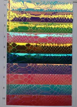 Hotsale sintetinių TPU Veidrodžio paviršius minkštas snakeHolographic odos medžiaga