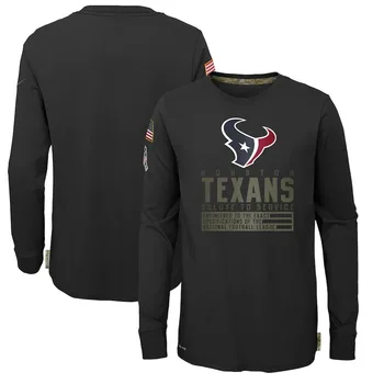Houston Jaunimo Juoda Texans Pasveikinti Paslaugų Long Sleeve T-Shirt S-3XL