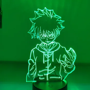 Hunter X Hunter Killua Pav Anime 3d šviesias Spalvas Pakeiskite LED Nakties Šviesos 3d Vision Lempos Vaikams, Vaikų Kambario Lempa, Žaislai, Dovanos