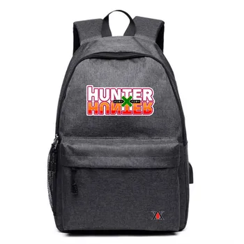 Hunter X Hunter Kuprinė mokyklos studentas Hip-hop Krepšiai moterų su USB Įkroviklis Dropshipping Gatvės Mados Unisex Paauglių berniukas krepšys