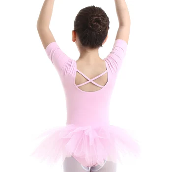 IEFiEL Paauglių Vaikų Mergaičių Grupė Tiulio Baleto Šokių Drabužiai Gimnastikos Šokių Leotard Tutu Suknelė Balerinos Kostiumu Lyrinis Dancewear