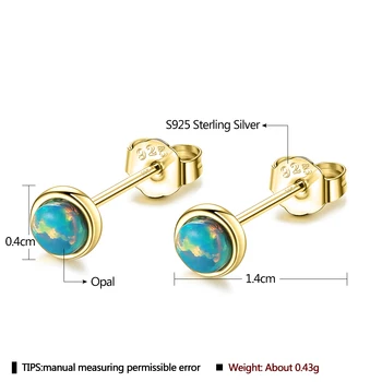 INALIS 925 Sterlingas Sidabro Fire Opal Stud Auskarai Moterims, Elegantiškas Mažas 3 Spalvos Earing Jubiliejų Fine Jewelry Dovanų Pardavimas