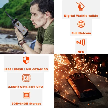 IP68/IP69K Walkie talkie DOOGEE S80 Mobiliojo Telefono Belaidžio Įkrovimo NFC 10080mAh 12V2A 5.99 FHD Gel P23 Octa Core 6GB 64GB 16.0 M