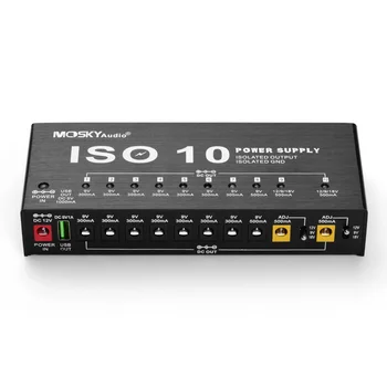 ISO-10 Nešiojamų Gitara Poveikį Energijos Tiekimo Stotis 10 Izoliuotas DC Išėjimai & Vieną 5V USB Išvestis 9V 12V 18V Gitaros Efektų