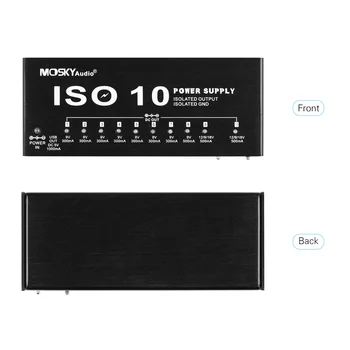 ISO-10 Nešiojamų Gitara Poveikį Energijos Tiekimo Stotis 10 Izoliuotas DC Išėjimai & Vieną 5V USB Išvestis 9V 12V 18V Gitaros Efektų