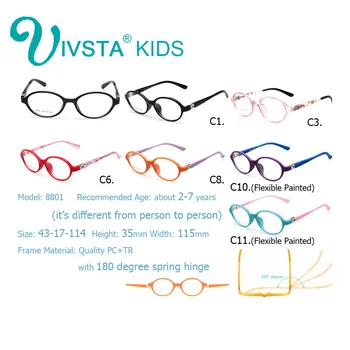 IVSTA 8801 Vaikai akinių rėmeliai, Akiniai vaikams rėmas berniukas Lankstus Vyris Roun Vaikai akiniai merginos trumparegystė receptinių lęšius