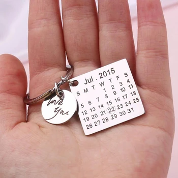 Individualizuotas Kalendorius keychain Užsakymą Data Jubiliejų, Vestuvių Valentino Dieną Moterims, Vyrams Dovana