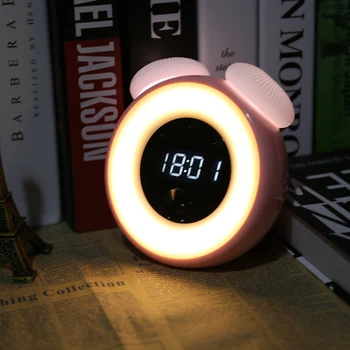 Intelligent Jutiklis LED Nakties Šviesos Naktiniai staleliai, Lempa Su Skaitmeniniu Žadintuvas Namų Dekoro Daugiafunkcį Grybo Formos Laikrodis