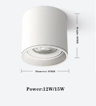 Itin šviesus turas reguliuojamas LED downlight 9W 7W 12W 15W AC85-265V vietoje šviesos Kampas reguliuojamas lubų buitinis apšvietimas