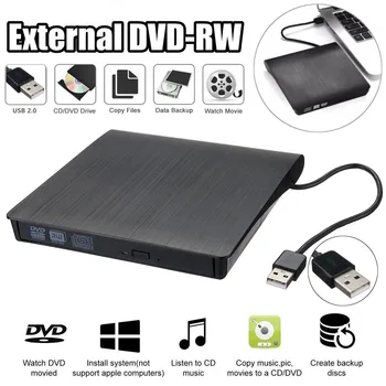 Išorės USB3.0 DVD RW / CD Rašytojas Slim Drive įrašymo įrenginys Reader Grotuvo PC Nešiojamas kompiuteris