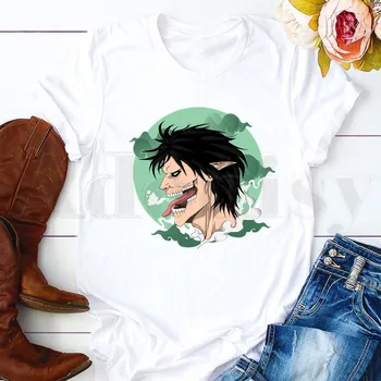 Išpuolis Titan Shingeki no Kyojin Anime, Manga T Marškinėliai, moteriški marškinėliai trumpomis Rankovėmis Moteriška Viršūnes Tees Harajuku 