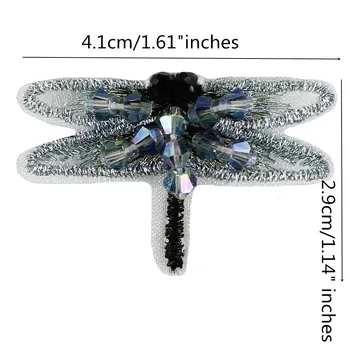 Išskirtinį Zawalcowany Drugelis Dragonfly Pleistrai Siuvinėjimo Nėrinių Aplikacijos už Sagės Nėrinių Suknelė Puošia Amatų Siuvimo 2 komplektai