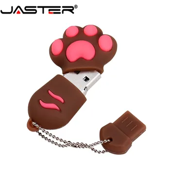 JASTER naujas mielas Katės letena USB flash drive USB 2.0 Pen Drive pakalikai Memory stick pendrive 4GB 8GB 16GB 32GB 64GB dovana