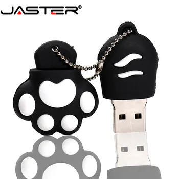 JASTER naujas mielas Katės letena USB flash drive USB 2.0 Pen Drive pakalikai Memory stick pendrive 4GB 8GB 16GB 32GB 64GB dovana