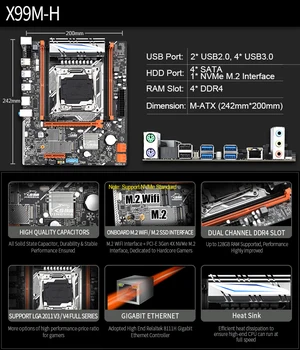 JINGSHA X99 lga 2011-3 plokštė rinkinys su XEON E5 2620V3 ir 2*8gb DDR4 2133MHZ ECC REG RAM paramos NVME M. 2 USB3.0 SATA 3.0