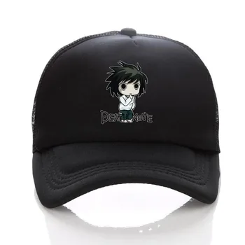 Japonija, Anime Death Note, skrybėlę L Lawliet cosplay Juoda Medvilnės dangtelis moterys vyrai Poliesteris Beisbolo Kepurės su Snapeliu skrybėlę