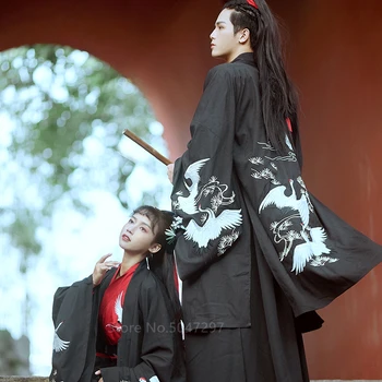 Japonijos Vyrų Samurajus Kostiumo Kimono Megztinis Derliaus Krano Siuvinėjimo Moteris Senovės Suknelė Yukata Cosplay Haori Drabužių Šalis