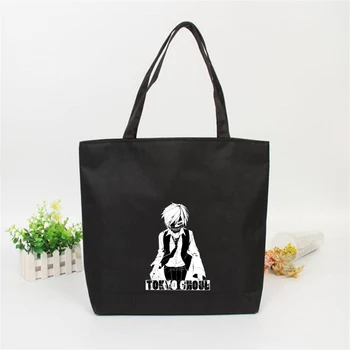 Japonijos anime Tokyo pabaisa Spausdinti Pirkinių Krepšys Moterims Drobės Pečių Maišą Moterų Didelės talpos Rankinės Nešti Harajuku Shopper Bag