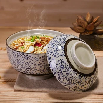 Japonijos underglaze ranka-dažytos keramikos 6.5 colių dubenėlį su dubenį trumpąją makaronai, virtos sriubos tureen tureen namo, vakarienė