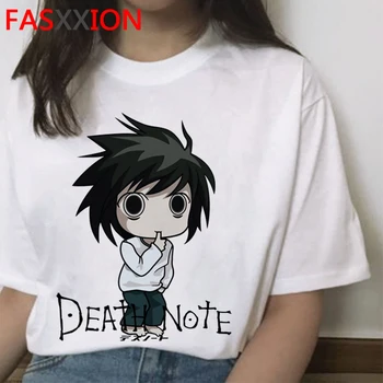 Japonų Anime Marškinėliai Moterims Kawaii Death Note, Animacinių Filmų Marškinėlius Balinimo Ichigo Grafinis Tees Harajuku Vasaros Viršūnes Unisex Tee Moteris