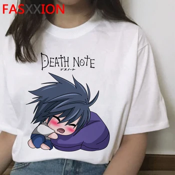 Japonų Anime Marškinėliai Moterims Kawaii Death Note, Animacinių Filmų Marškinėlius Balinimo Ichigo Grafinis Tees Harajuku Vasaros Viršūnes Unisex Tee Moteris