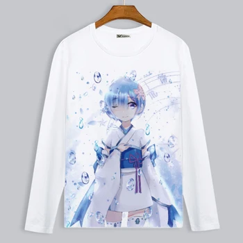 Japonų anime Re:Gyvenimas kitame pasaulyje nuo nulio marškinėliai mielas simbolių REM marškinėliai L011