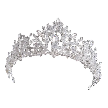 Jaunavedžių Vestuvių Tiara Princesė Crystal Crown Korėja Cirkonis Plaukų Aksesuarų, Papuošalų Nuotaka Pearl Rožančiai ir Vainikai, Vestuvių Lankelis