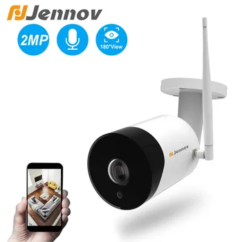Jennov 1080P Saugumo wifi 180 Kamera TL CCTV Vaizdo Stebėjimo Fisheye HD Naktinio Matymo Infraraudonųjų spindulių kamera 2MP, Dviejų krypčių Garso Onvif